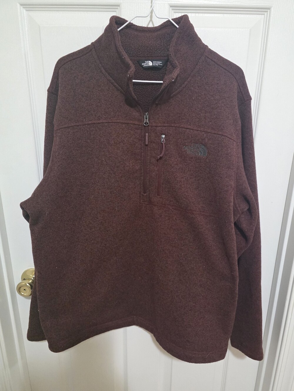 The North Face Men's Half-Zip Sweater - Dark Brown Size XL